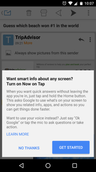 Get started with now on tap