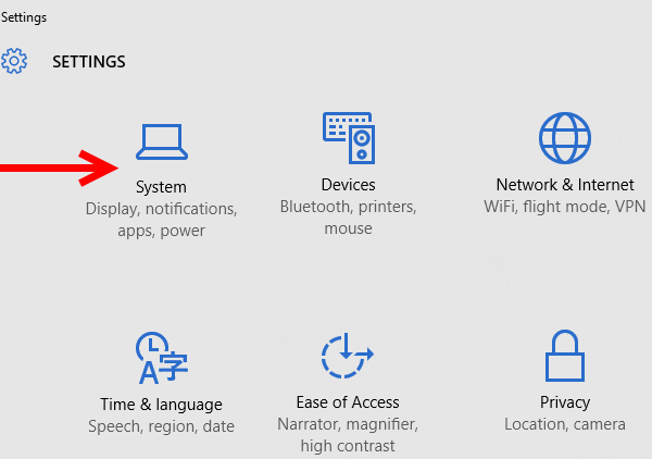 Windows 10 System Settings