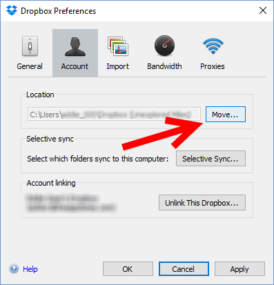 keeweb select dropbox folder