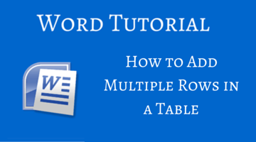 How to Add Multiple Rows in a Table in Word fi