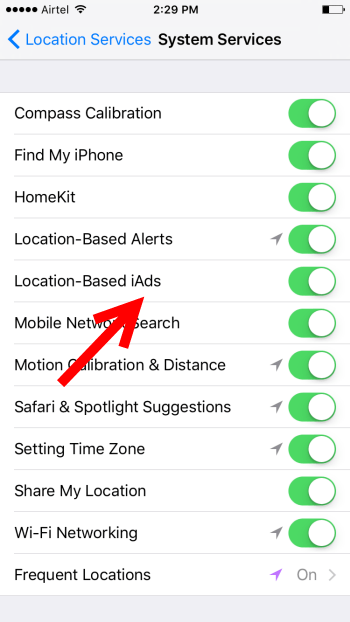 How to Disable Location Based Ads on iPhone