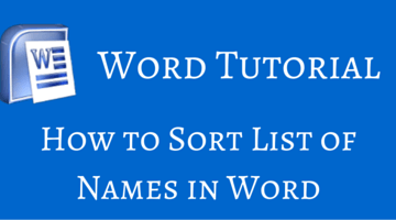 How to Sort List of Names in Word fi