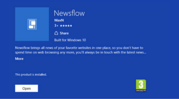 newsflow greyed out at microsoft store