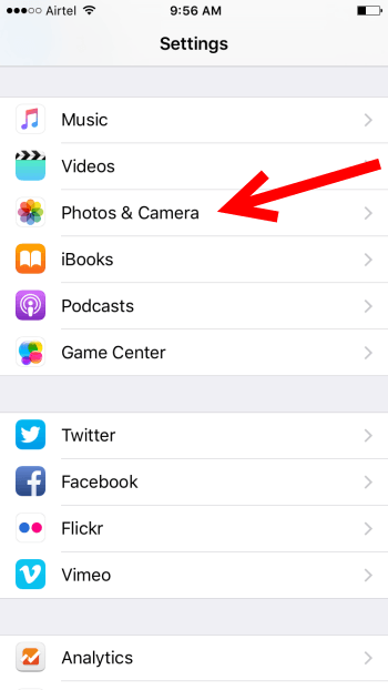 Photos & Camera option