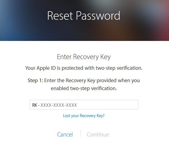 reset your apple id password