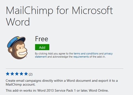 MailChimp for Word