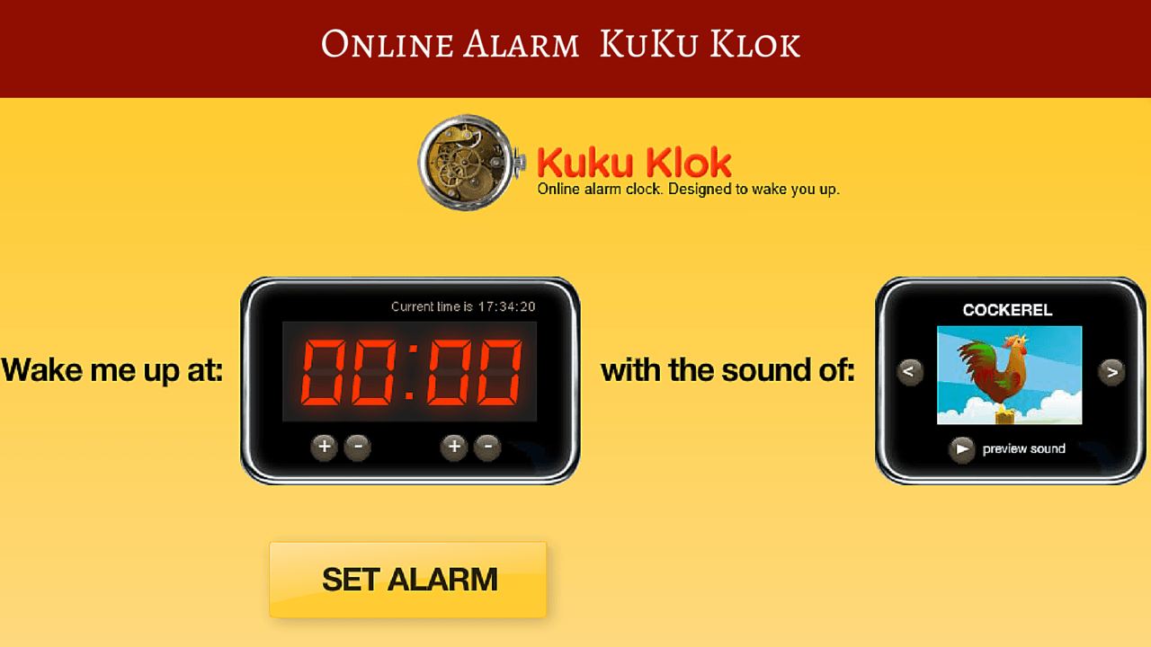 KuKu Klok - An Online Alarm Clock For an Easy Wake Up Call
