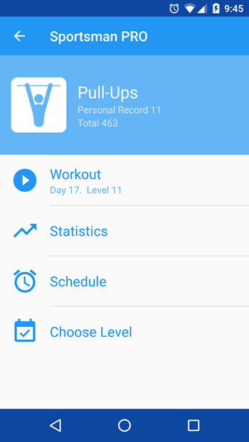 Sportsman PRO Workout Stats