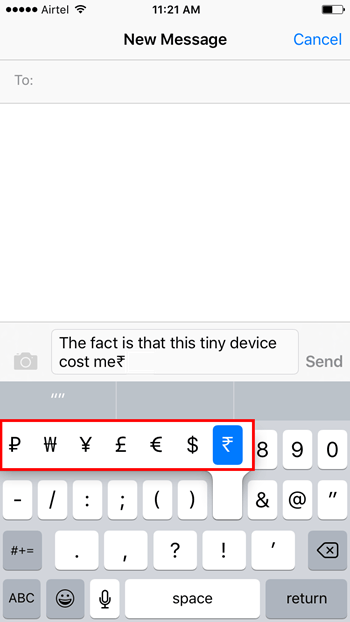 How to Enter Currency Symbols on your iPhone
