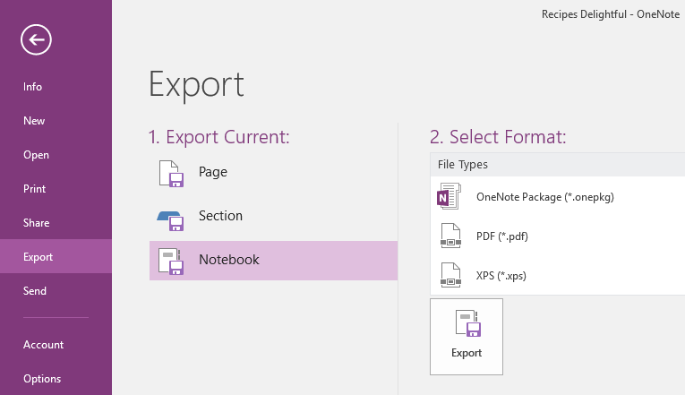 How to Share OneNote Files in Other Formats
