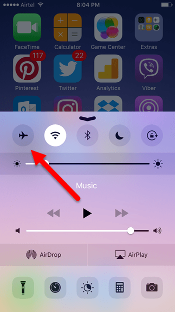 Turn on Airplane Mode