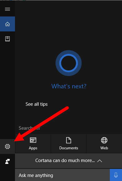 Cortana Settings