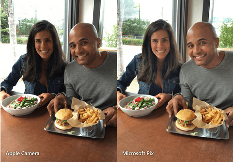 Microsoft Pix and Apple Camera App Comparison