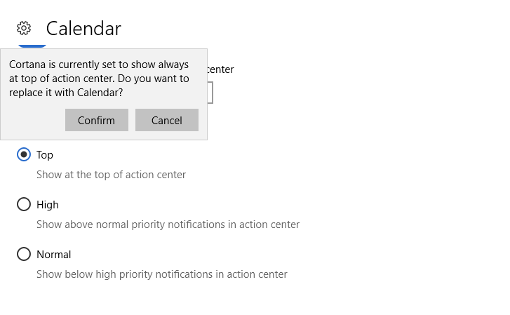 Set Top Priority Notification