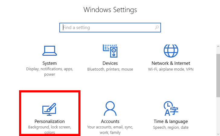 Windows 10 Personalization