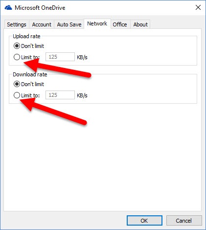 OneDrive Network Tab