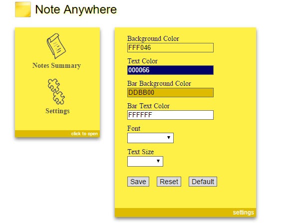 customize note anywhere
