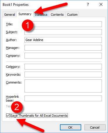 How to Save Thumbnail Preview of Excel Workbooks 