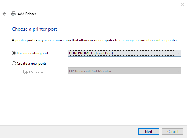 choose-a-printer-port