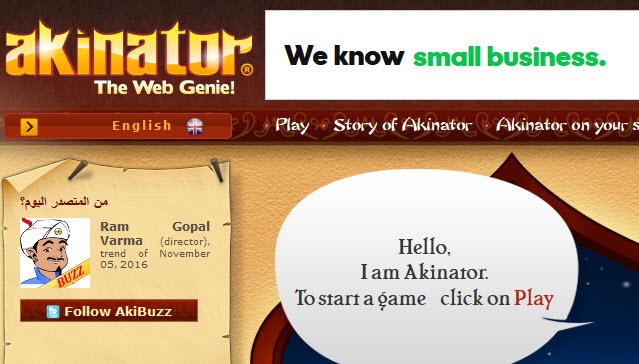 akinator-cool websites to kill boredom and pass the time