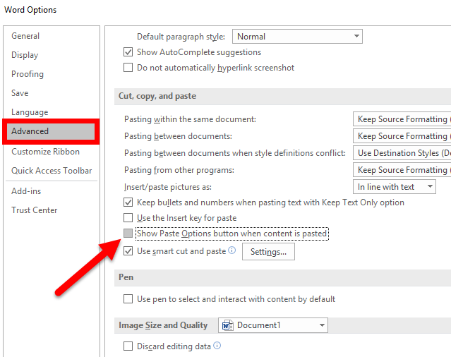 How to Get Rid of the Paste Options Menu in Word, Excel and PPT