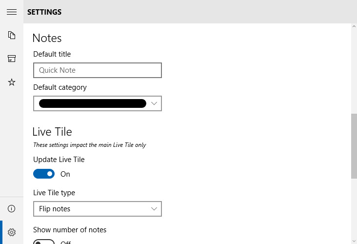 Action Note Settings