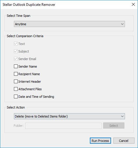 Select Cleaning Criteria