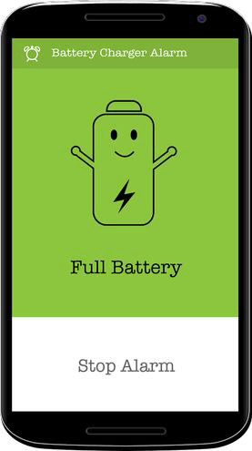 Battery Charger Alarm Stop screen