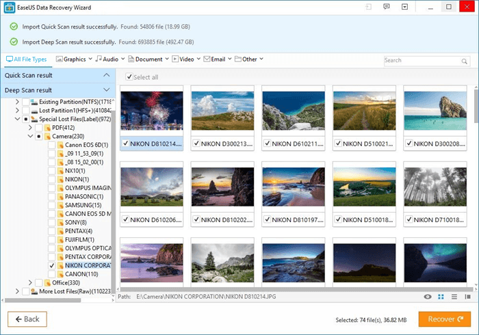 EaseUS Data Recovery Wizard Recovered Files