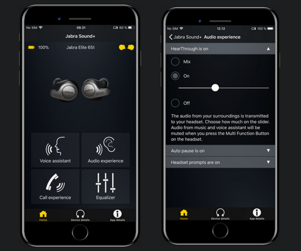 Jabra Elite 65e - Sound app