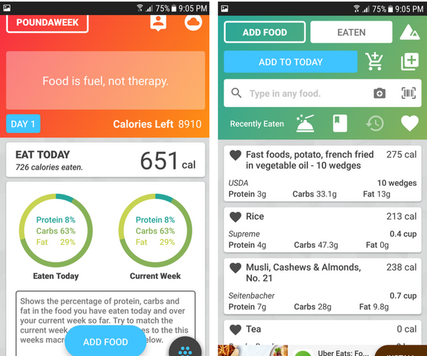 Poundaweek Calorie Counter App