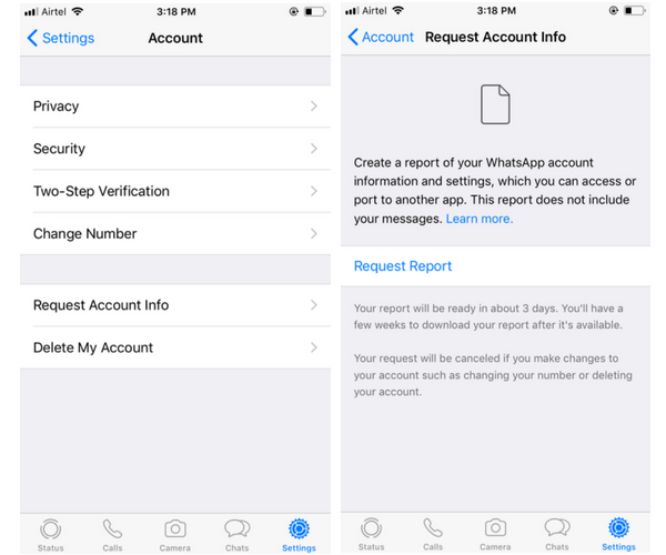 How To Request Your WhatsApp Data on iPhone and Export It
