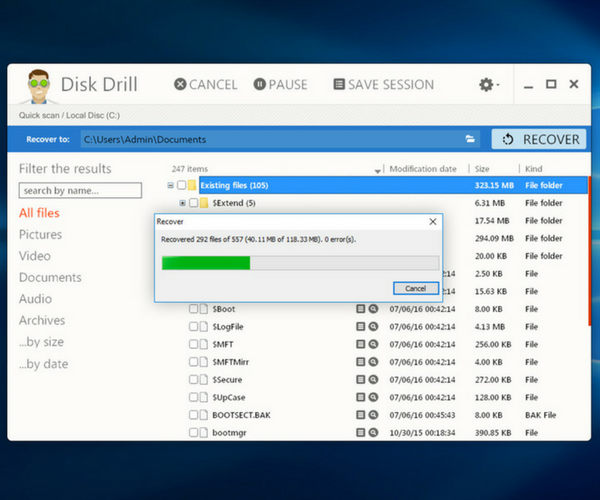Disk Drill Windows Data Recovery - Recovery Page