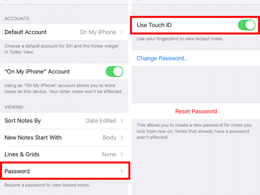 use touch ID