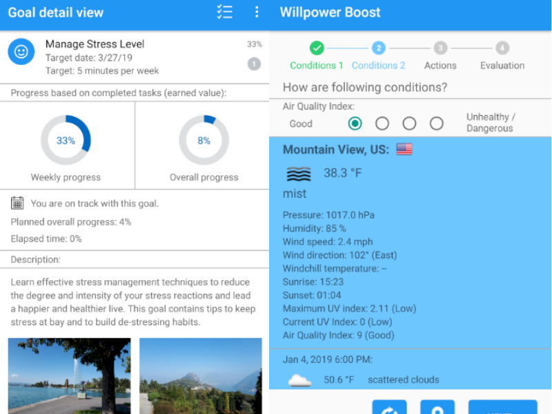 Willpower Challenge App - features