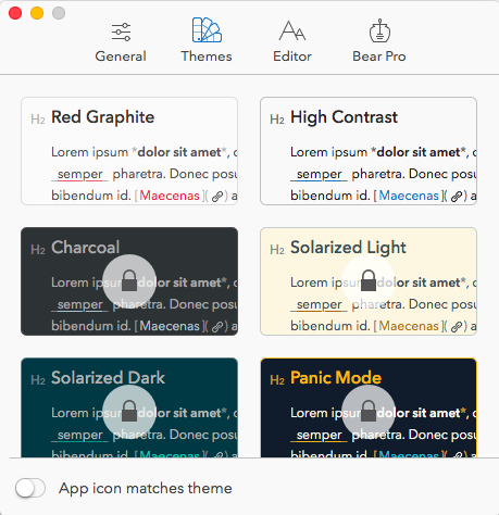 Bear App Themes