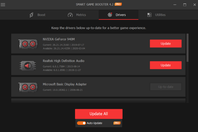 Smart Game Booster Auto Driver Update