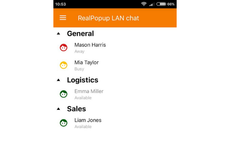 RealPopup LAN chat