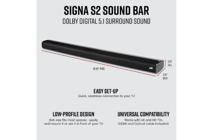 Polk Audio Signa S2 Ultra-Slim TV Sound Bar